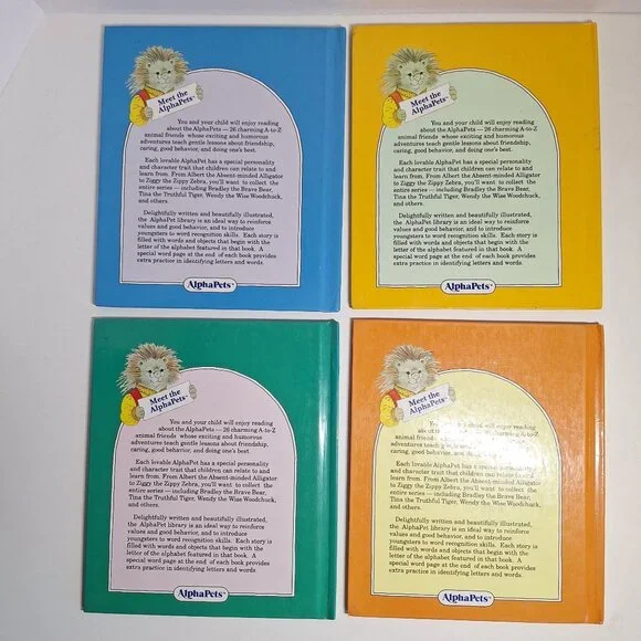 6 AlphaPets Book Lot A, B, C, D, F, G Grolier Vintage Hardcover Alphabet Books - Picture 3 of 12